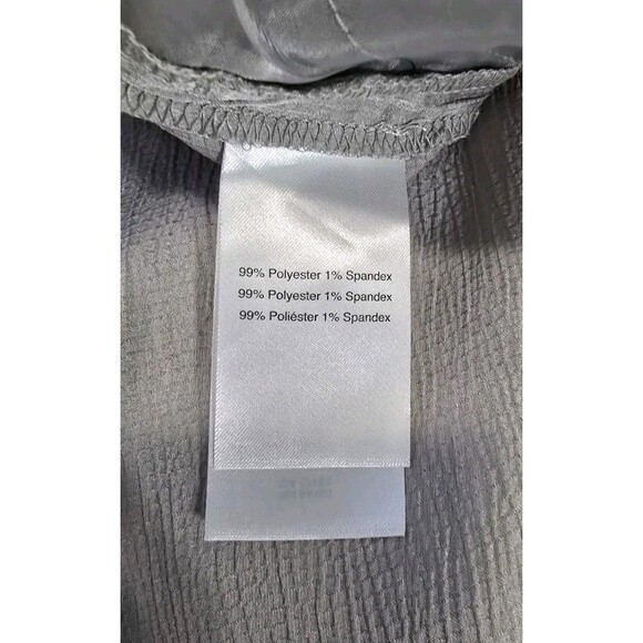 NWT Halston Crinkle Textured Ankle Pants Silver Gray L Stretch Waist | $89 MSRP - Picture 6 of 11